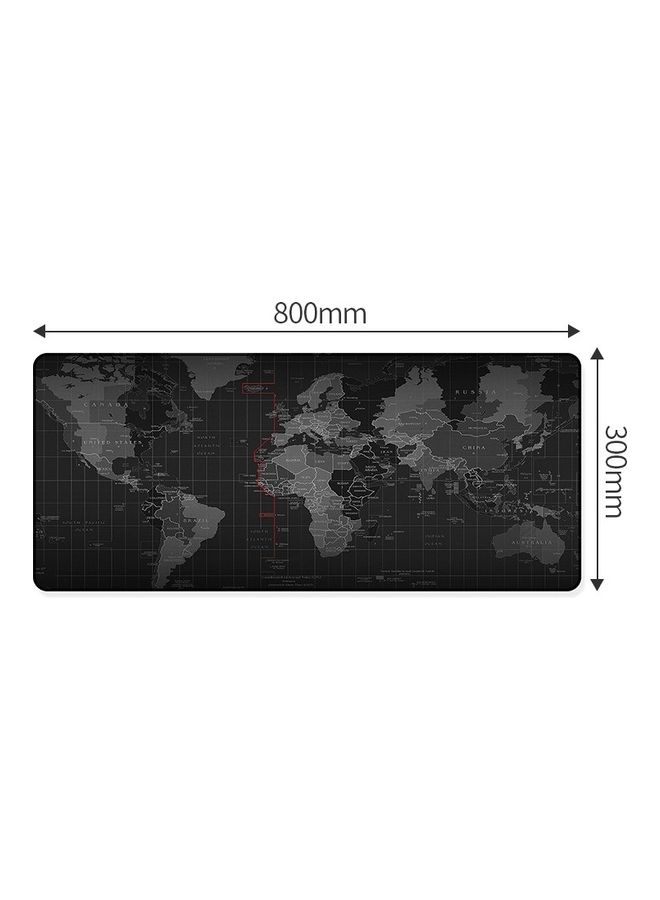 World Map Printed Mousepad Black/Grey - Image 2