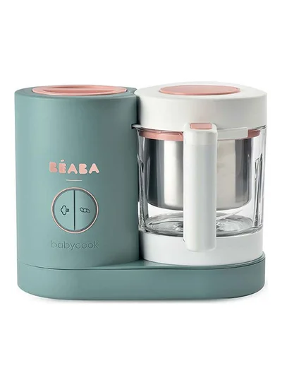 BEABA Babycook Neo - Baby Food Maker - 4 In 1 Food Processor, Blender And Cooker - Soft Steamer Cooking - Quick Homemade Baby Food - Glass Bowl - Stainless Steel Tub - Green