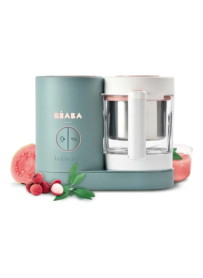 BEABA Babycook Neo - Baby Food Maker - 4 In 1 Food Processor, Blender And Cooker - Soft Steamer Cooking - Quick Homemade Baby Food - Glass Bowl - Stainless Steel Tub - Green