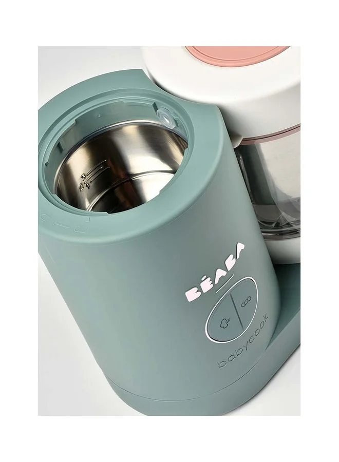 BEABA Babycook Neo - Baby Food Maker - 4 In 1 Food Processor, Blender And Cooker - Soft Steamer Cooking - Quick Homemade Baby Food - Glass Bowl - Stainless Steel Tub - Green