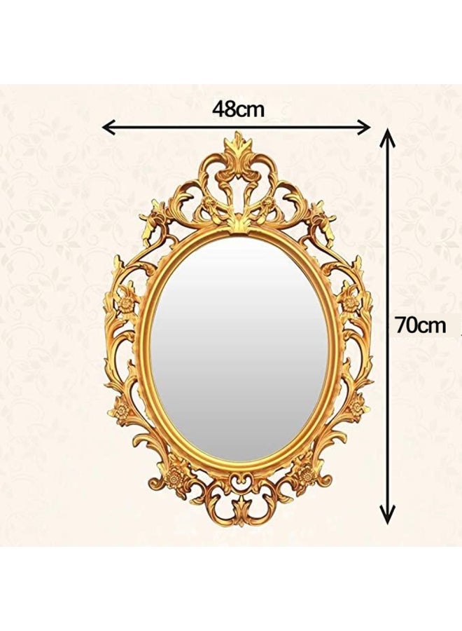 LINGWEI Oval Shape Decorative Wall Hanging Mirror Gold 48x70x3cm - Image 3