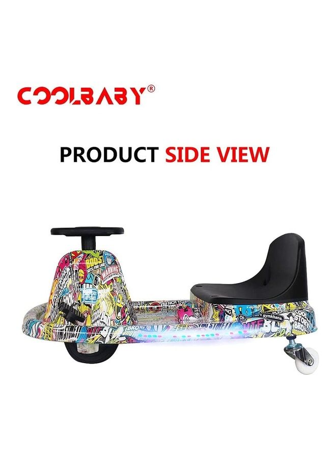 كول بيبي سكوتر الانجراف الكهربائي المجنون مع ضوء LED 79x51x27 سم 79x51x27سم - Image 2