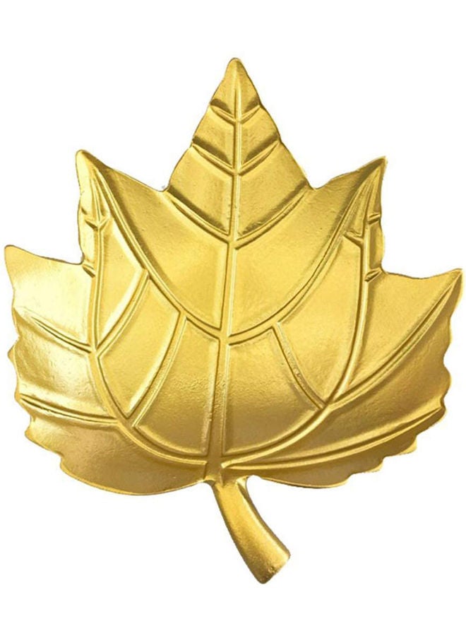 LINGWEI 2-Piece Creative Wooden Leaf Shaped Decorative Jewelry Plate Golden - Image 1