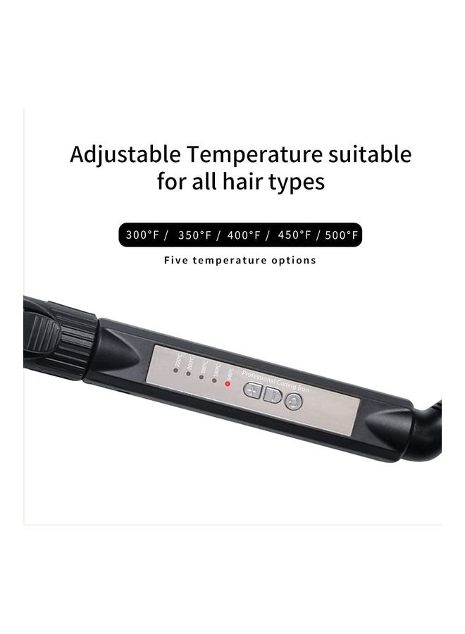 Professional Hair Curling Iron Tourmaline Ceramic Coating Curler With Adjustable Temperature (28mm) Grey/Silver