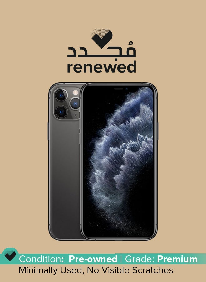 ابل  مُجدد - هاتف آيفون 11 برو ماكس مع تطبيق فيس تايم بذاكرة سعة 256 جيجابايت يدعم تقنية 4G LTE - مواصفات السعودية، لون رمادي فلكي - Image 1