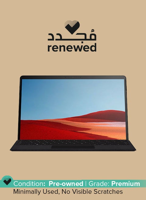 Renewed - Surface Pro X With 13-Inch Display, Microsoft SQ1 Processor/8GB RAM/256GB SSD/Microsoft SQ1 Adreno 685 GPU Graphics Matte Black