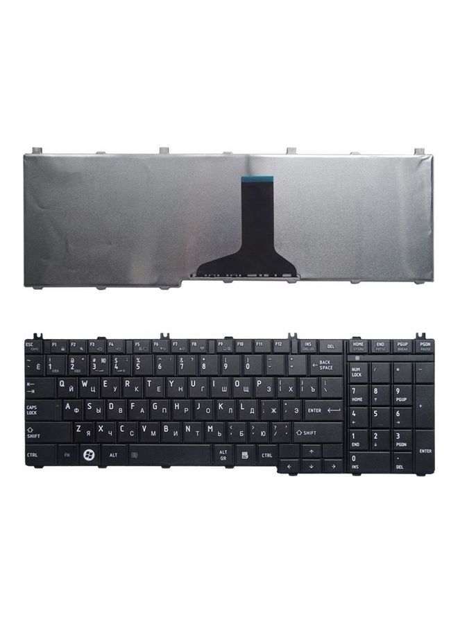 Generic - Russian Laptop Keyboard for Toshiba Satellite L775D, L750, L650, C660 Laptops Black - Image 1
