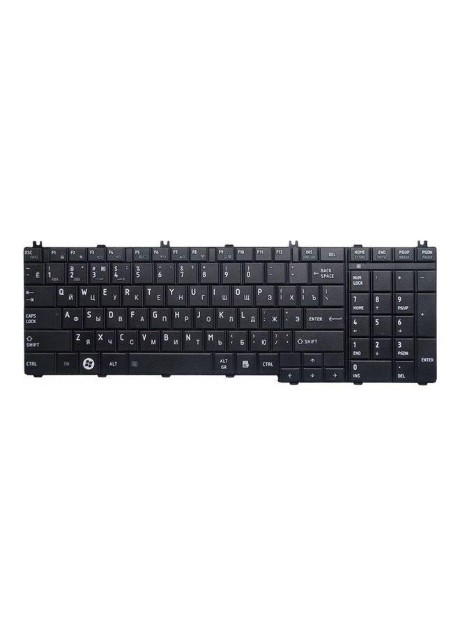 Generic - Russian Laptop Keyboard for Toshiba Satellite L775D, L750, L650, C660 Laptops Black - Image 1