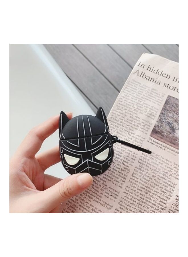 Aimax - Protective Black Panther Case Cover For Apple AirPods Black/Silver - Image 1