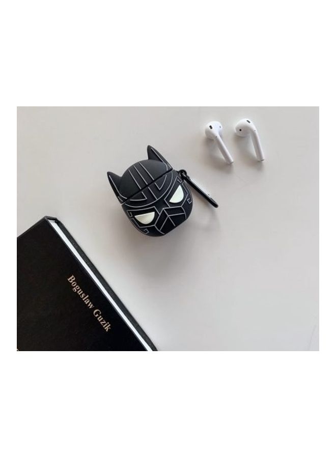 Aimax - Protective Black Panther Case Cover For Apple AirPods Black/Silver - Image 1