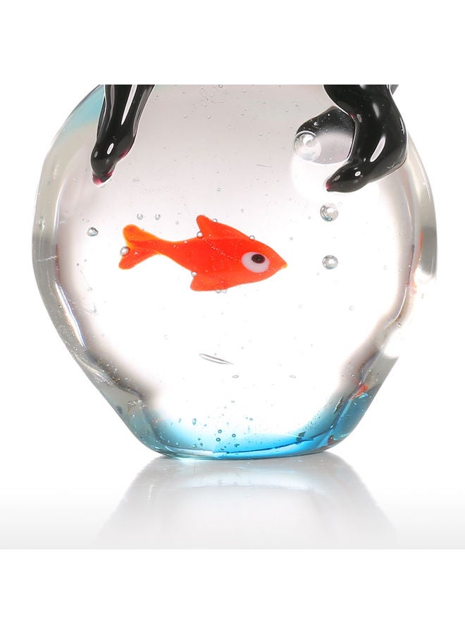 TOOARTS Cat And Goldfish Glass Home Decor Accent Multicolour - Image 3