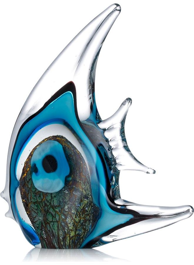 توراتس ديكور منزلي على شكل سمكة زجاجية استوائية متعدد الألوان - Image 2