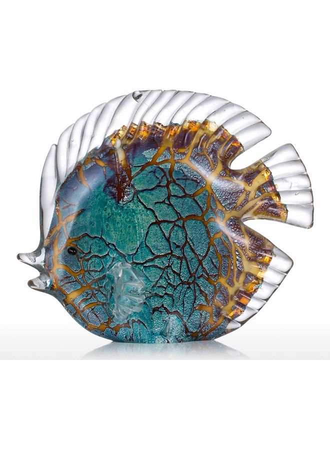 TOOARTS Spotted Tropical Fish Glass Sculpture Multicolour - Image 1