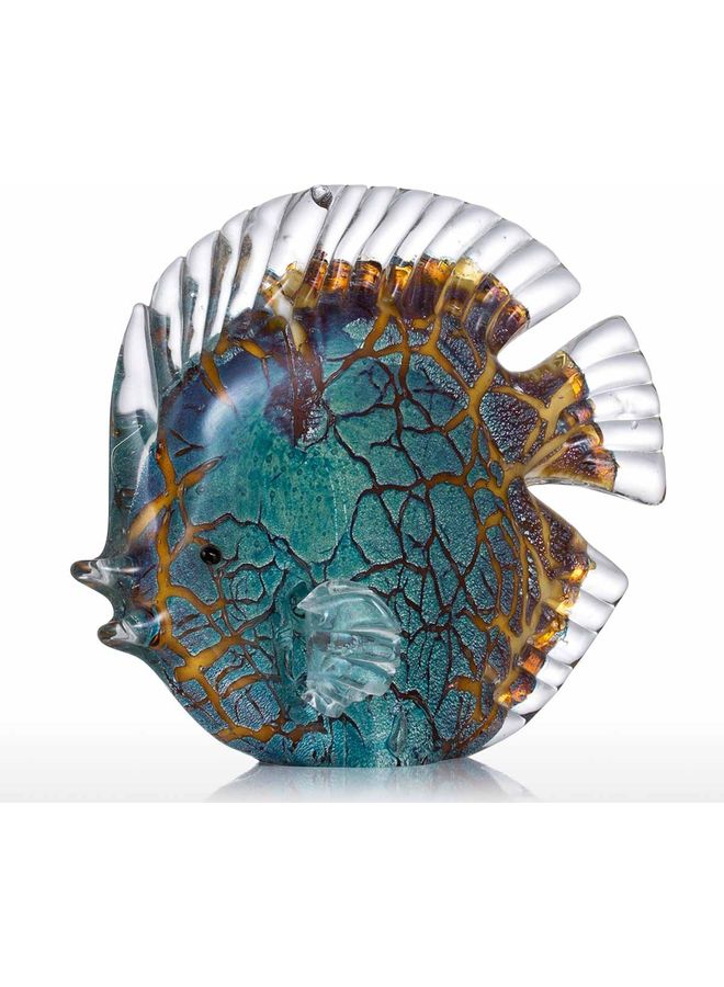 TOOARTS Spotted Tropical Fish Glass Sculpture Multicolour - Image 3