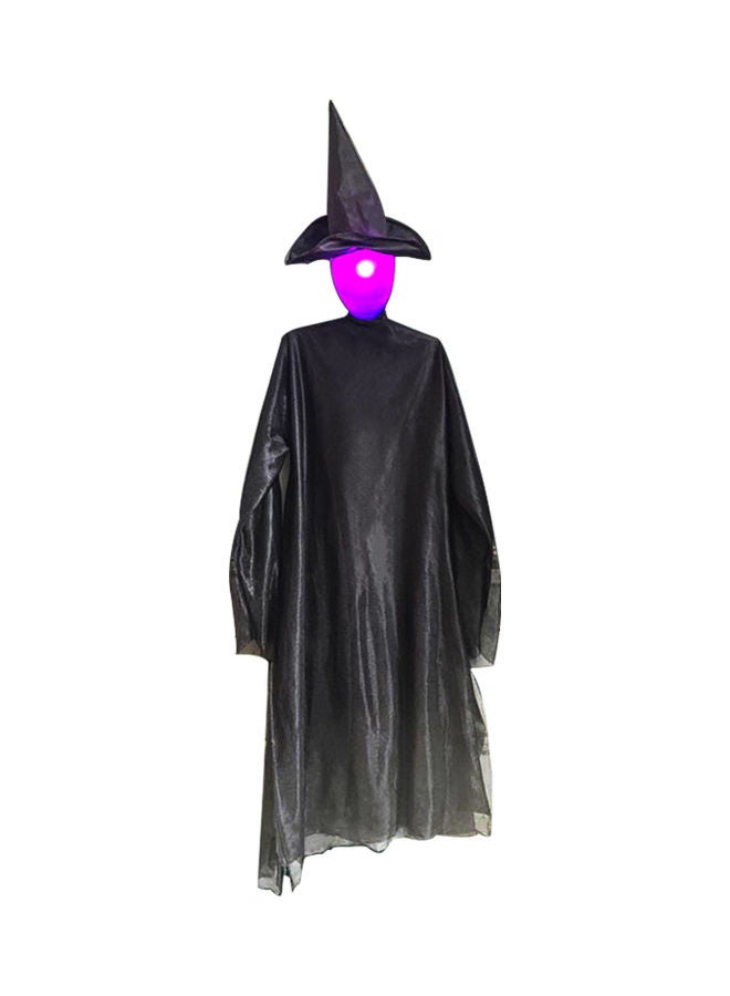 Generic - Halloween Witch Props With Colourful LED Head Black/Purple 68inch - Image 1
