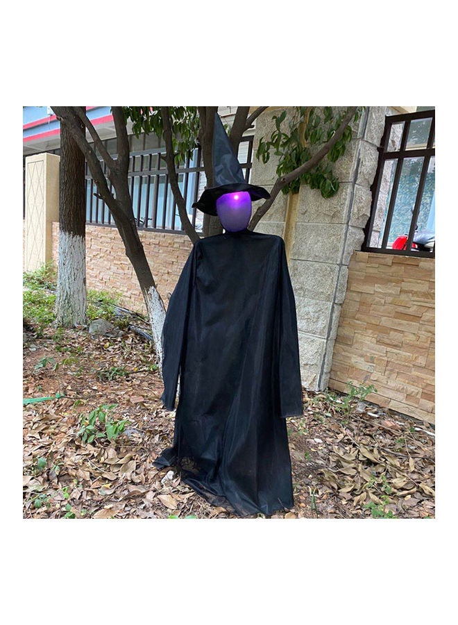 Generic - Halloween Witch Props With Colourful LED Head Black/Purple 68inch - Image 1