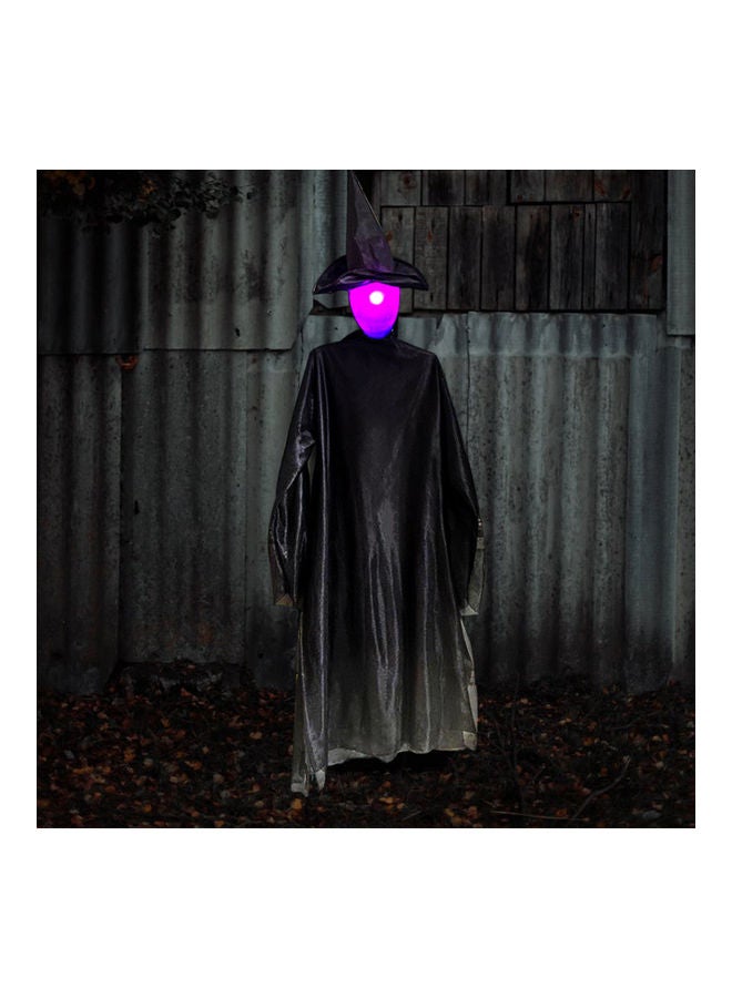 Generic - Halloween Witch Props With Colourful LED Head Black/Purple 68inch - Image 1