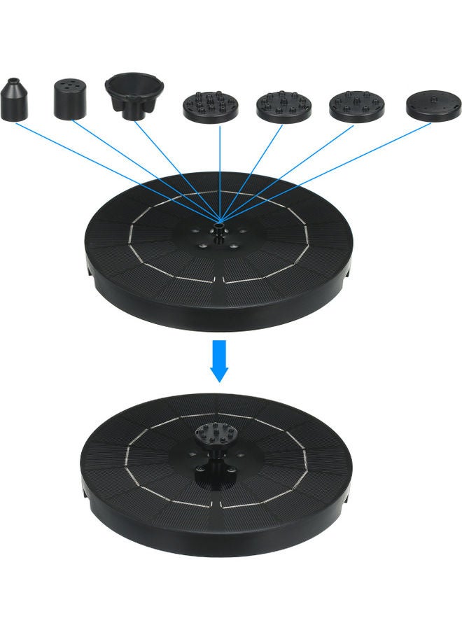 Generic Solar Powered Fountain With 7 Nozzles Black  - Image 4