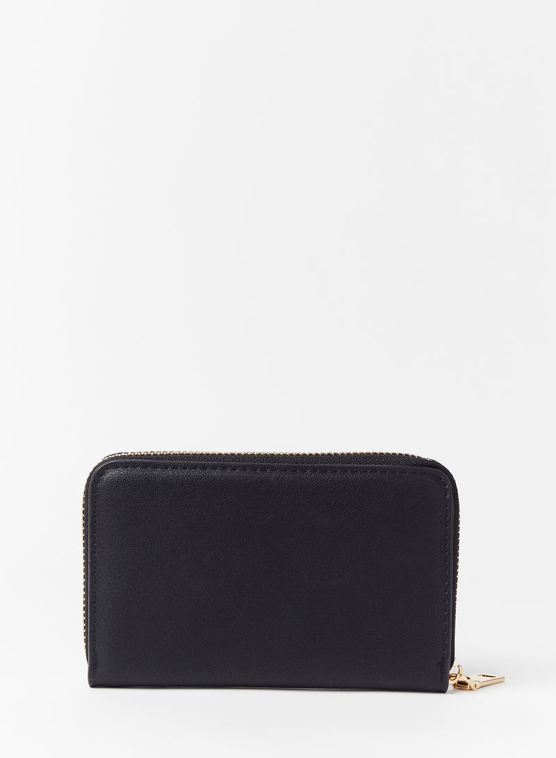 جوف محفظة مزينة بطبعة بنمط جلد حيوان أسود - Image 2