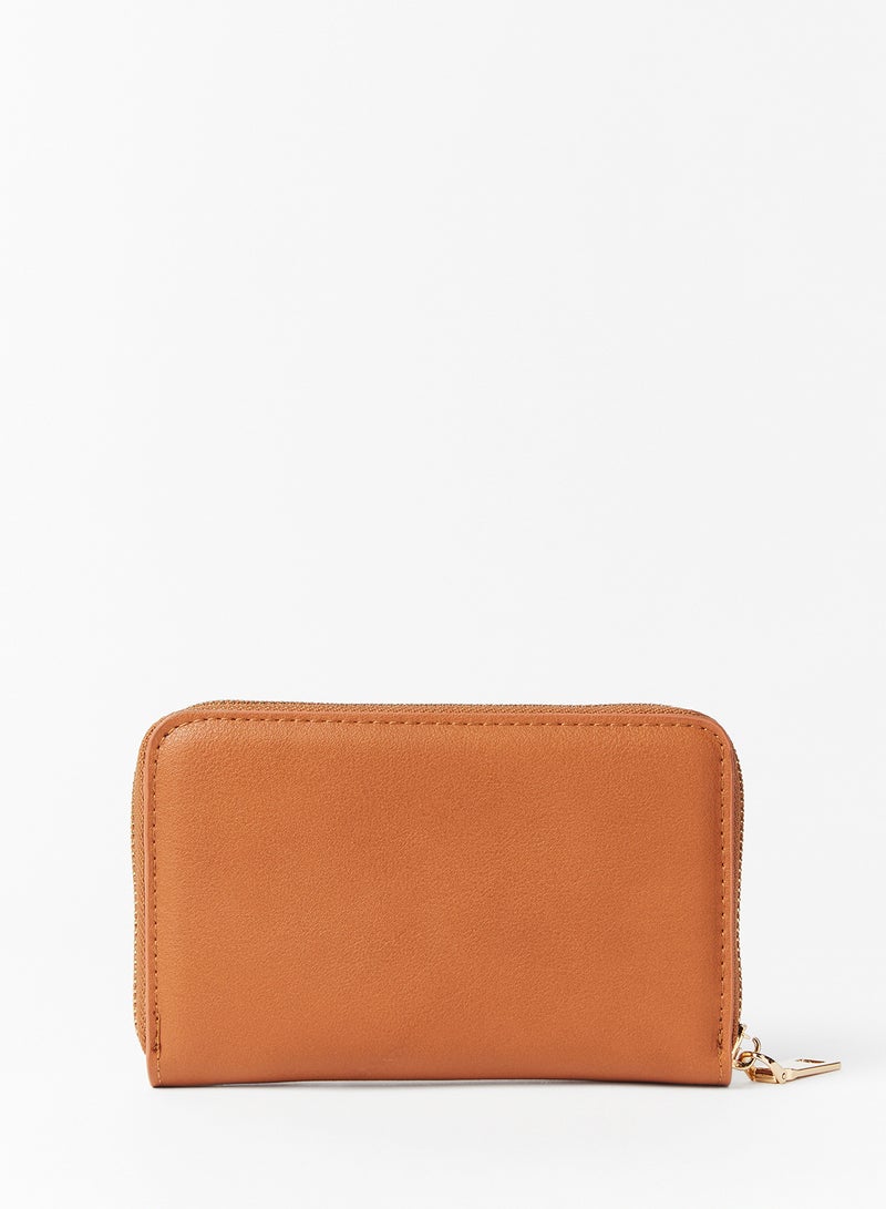 جوف محفظة مزينة بطبعة بنمط جلد حيوان بني - Image 2