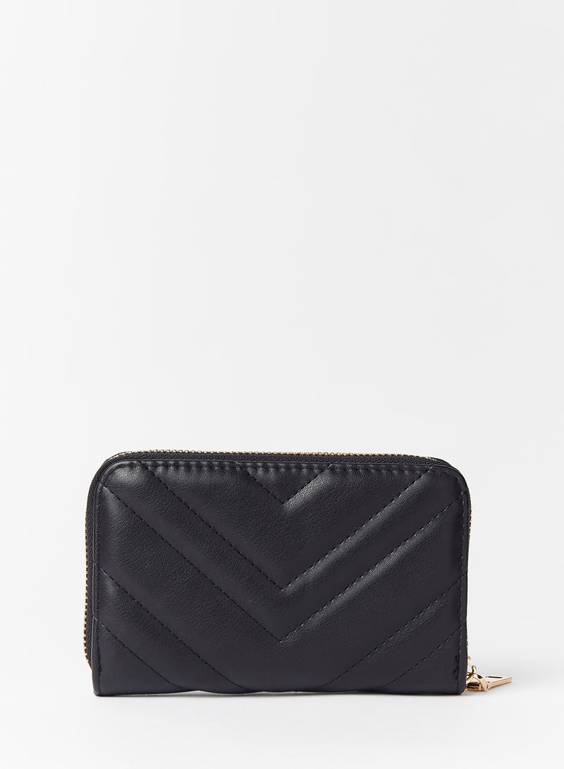 جوف محفظة مرصعة بسحاب ملتف أسود - Image 2