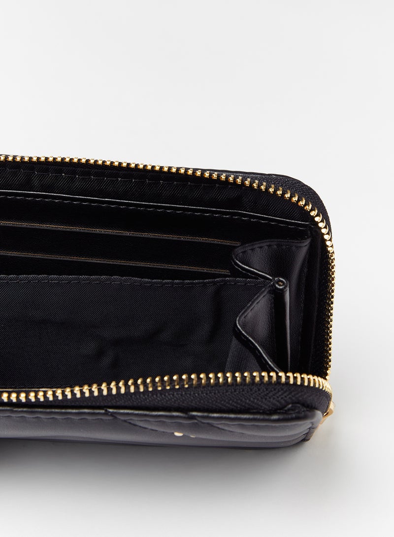 جوف محفظة مرصعة بسحاب ملتف أسود - Image 4