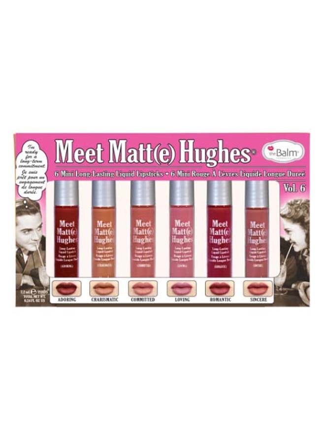 theBalm Pack Of 6 Meet Matte Hughes Long-Lasting Liquid Lipstick Multicolour 
