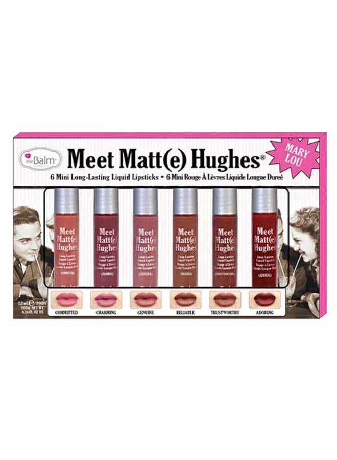 theBalm 6-Piece Meet Matt Hughes Long Lasting Lipstick Doting/Dedicated/Loyal - Image 1