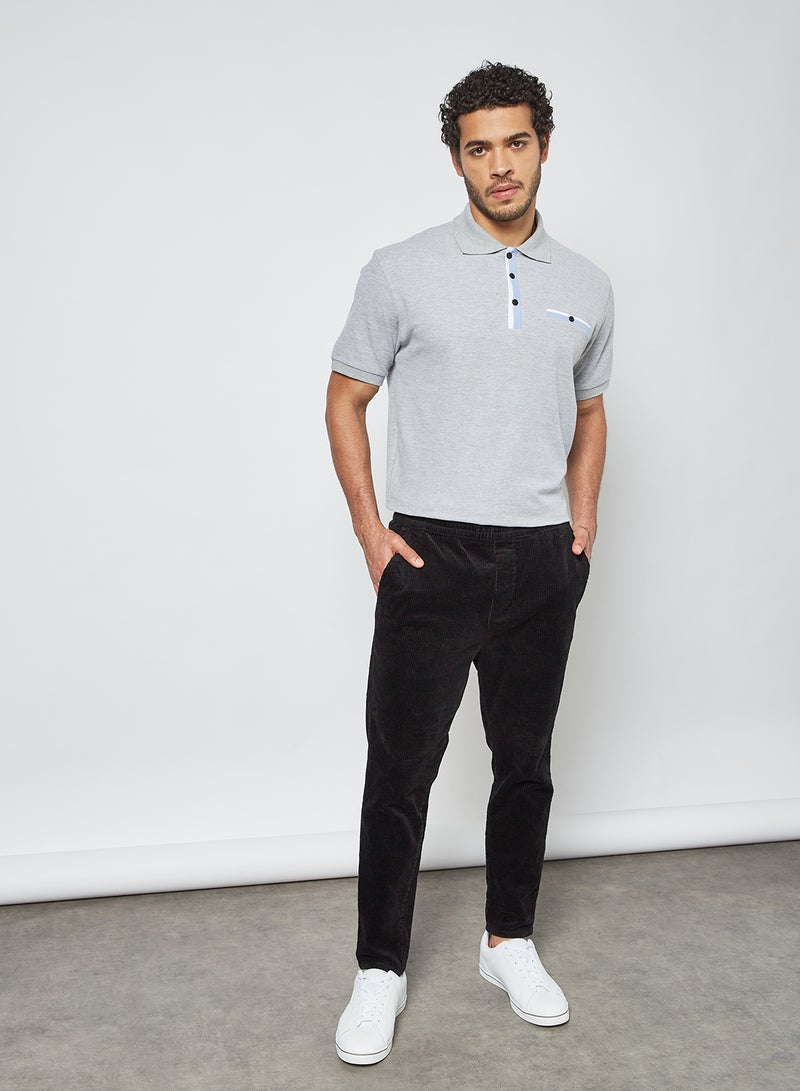 Contrast Placket Polo Grey - v1627655106/N43920935V_3