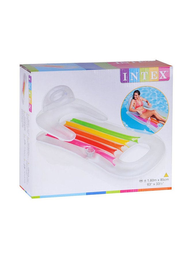 INTEX Inflatable Kool Swimming Pool Float Lounger With Comport Headrest For Summer 63x33.5inch  - Image 2