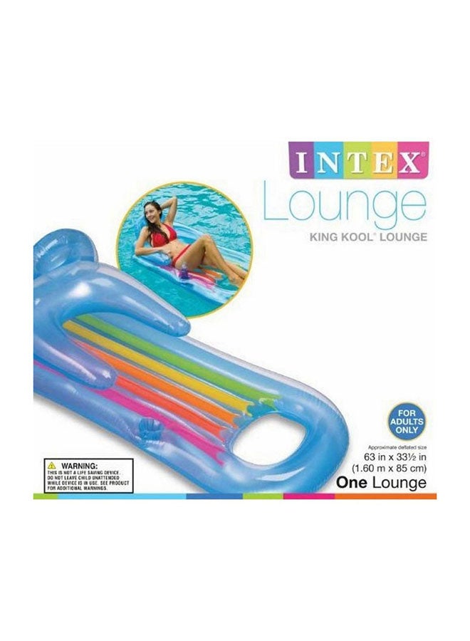 INTEX Inflatable Kool Swimming Pool Float Lounger With Comport Headrest For Summer 63x33.5inch  - Image 4