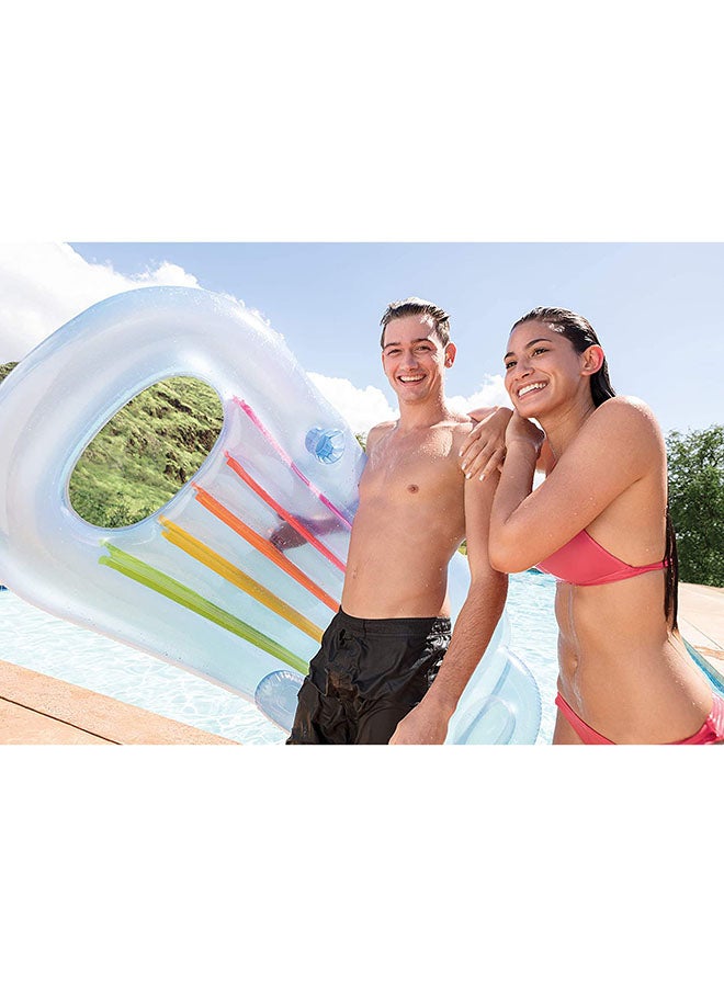 Inflatable Kool Swimming Pool Float Lounger With Comport Headrest For Summer 63x33.5inch