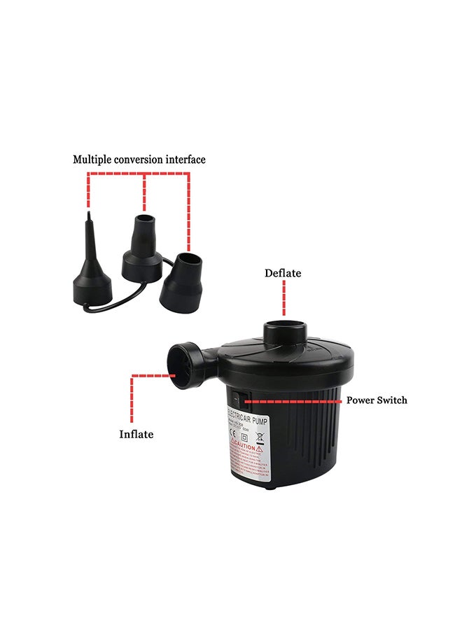 شامدول مضخة هواء كهربائية محمولة متعددة الأغراض ومتينة تعمل بالتيار المتردد مع 3 محولات تناسب جميع الأجهزة - Image 3