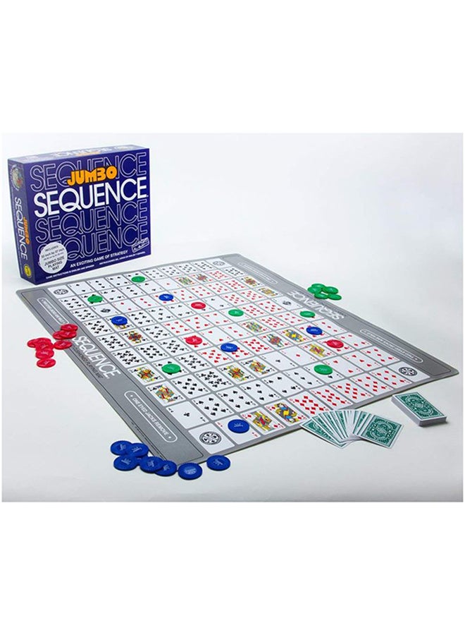 Jax Ltd Inc - Jumbo Sequence Strategy Board Game With Playing Cards And Multicolour Crowning Chips - Image 1