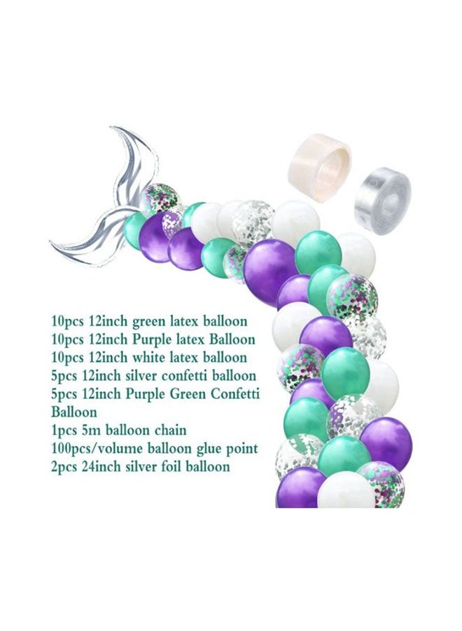 Beauenty 44-Piece Mermaid Tail Themed Decorative Balloon Set - Image 2