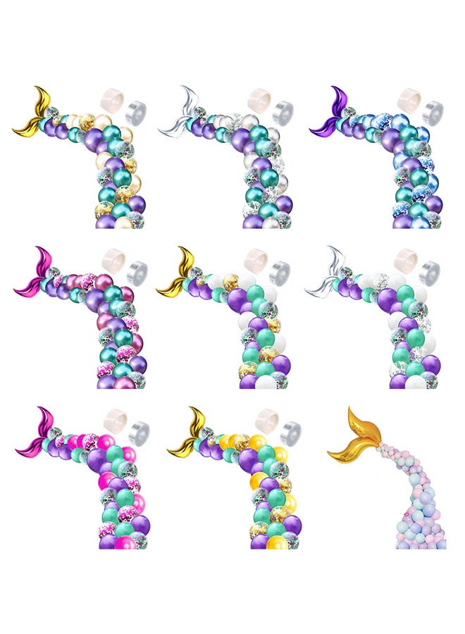 Beauenty 44-Piece Mermaid Tail Themed Decorative Balloon Set - Image 3