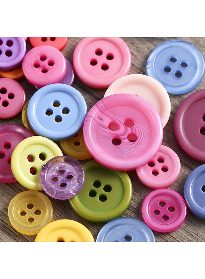 Generic - 600 Pieces Colourful Resin Buttons For Art Scrapbooking and Diy Crafts 10cm - Image 1