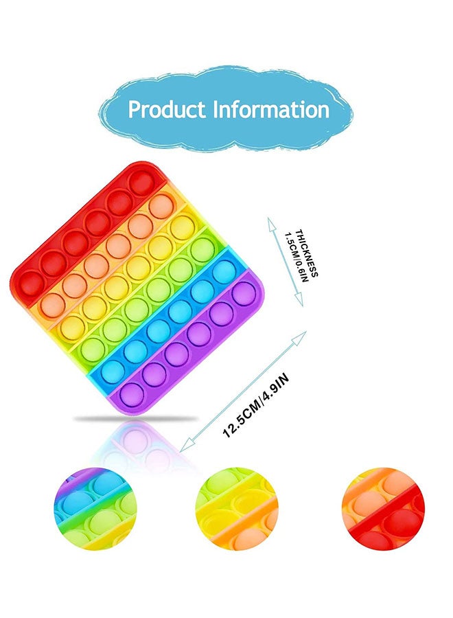 XiuWoo - 3-Piece Simple Dimple Push Pop Bubble Sensory Stress Relief Fidget Squishy Toy Set ‎12 x 12 x 1.5cm - Image 1