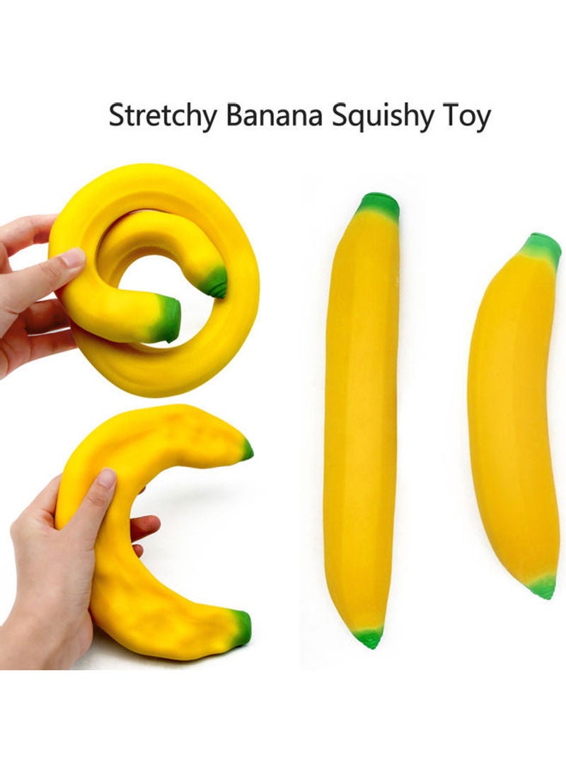 Generic - Non-Toxic Stretchy And Floppy Banana Stress-Relief Squishy Toy For Kids 16x4x3cm - Image 1