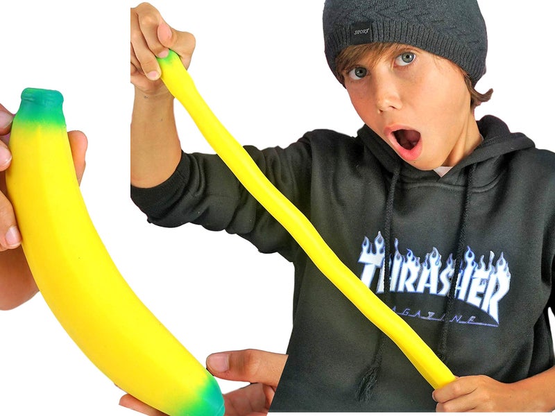 Generic - Non-Toxic Stretchy And Floppy Banana Stress-Relief Squishy Toy For Kids 16x4x3cm - Image 1