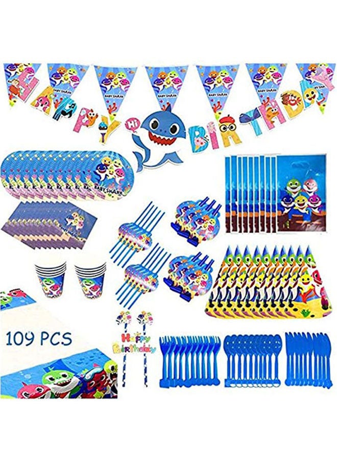 109-Piece Baby Shark Party Supplies Set - Image 1