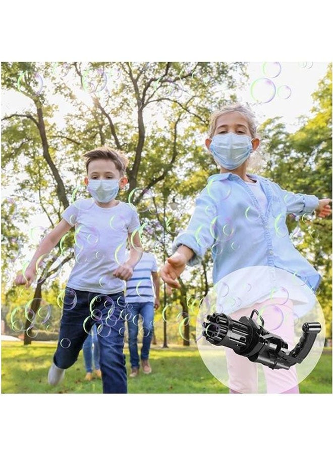 8 Hole Design Portable Non-Toxic Electric Gatling Bubble Maker Machine Gun