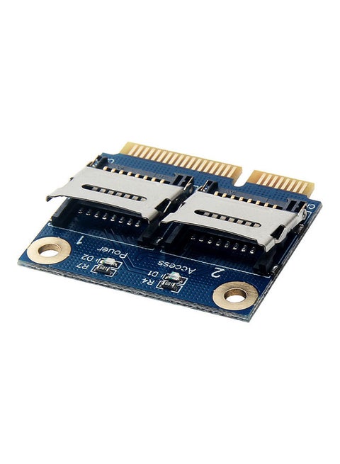 Dual Micro SD TF To Mini PCI Express Memory Card Reader Adapter Multicolour