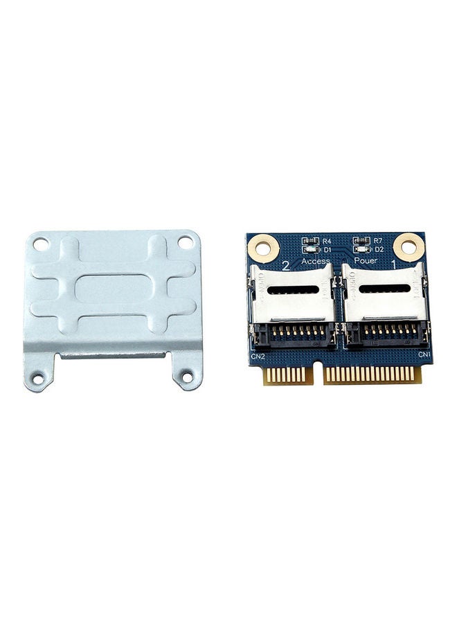 Dual Micro SD TF To Mini PCI Express Memory Card Reader Adapter Multicolour