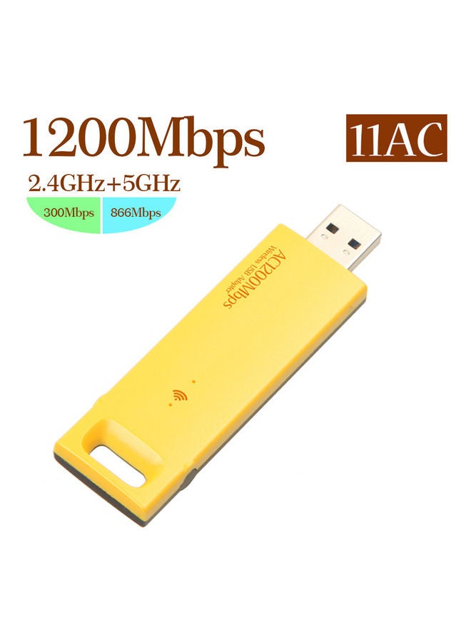 Generic Wireless USB Adapter Yellow  - Image 3