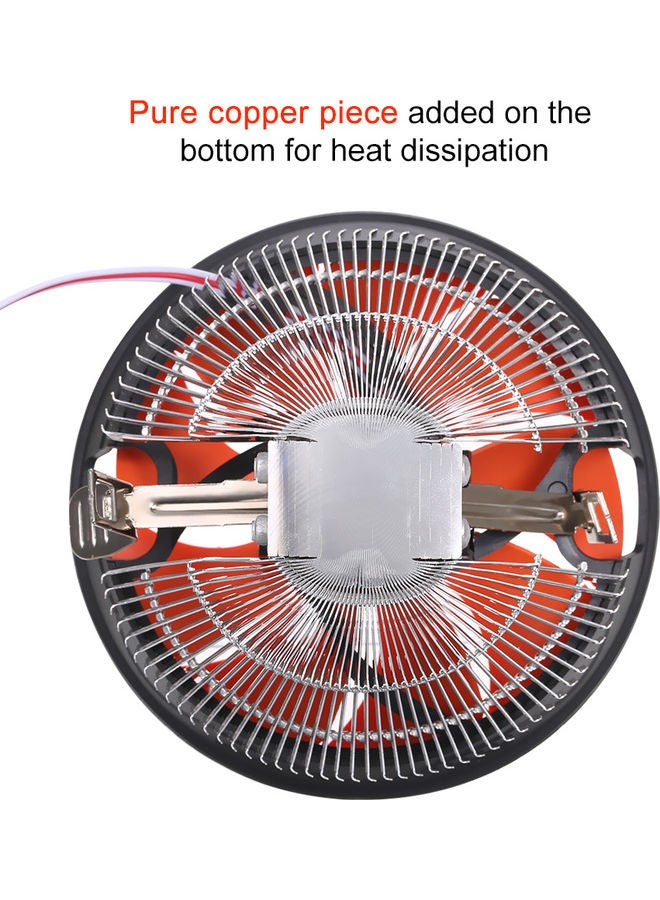Hydraulic CPU Cooler Heat Pipe Fan Silver/Orange  - Image 3