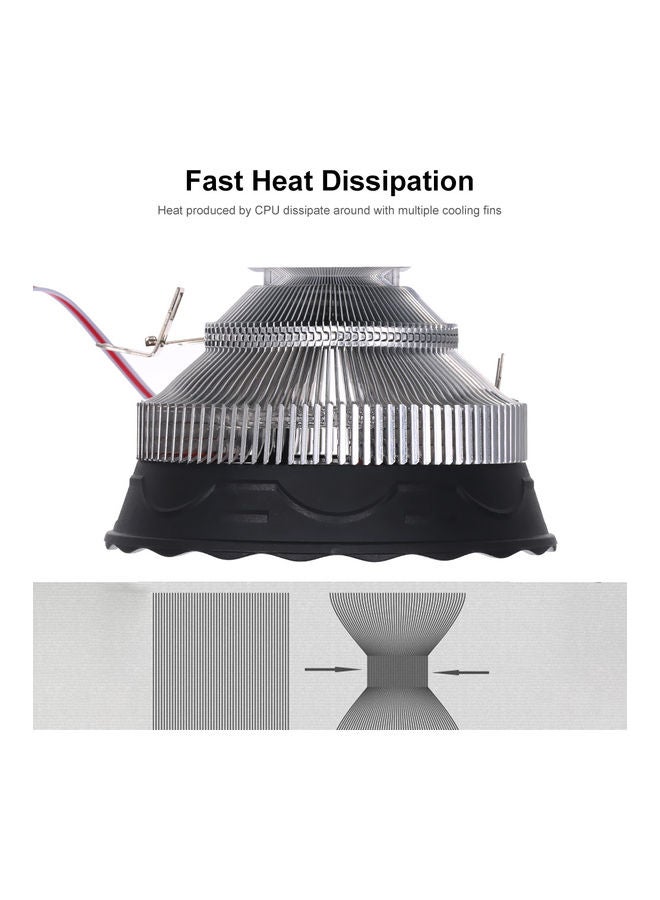 Hydraulic CPU Cooler Heat Pipe Fan Silver/Orange  - Image 4