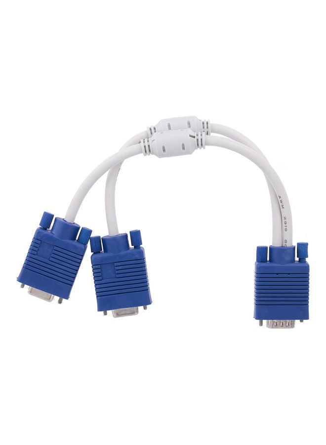 VGA Adapter Cable For Desktop/Laptop/Projector/STB With Dual Magnetic Ring Blue  - Image 2