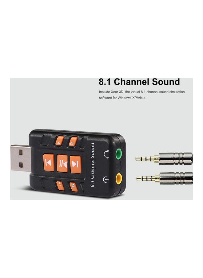 ماركة غير محددة بطاقة صوت خارجية بمنفذ USB 8.1 لون أسود  - Image 3