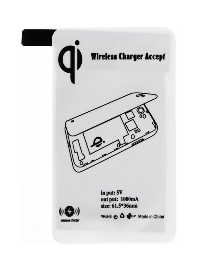 Ultra-Thin Qi Wireless Charging Receiver Inductive Coil White - Image 1